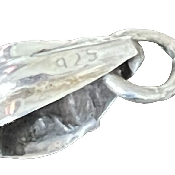 Sterling Silver Marked 925 Peacock Rainbow Colors Aura Druzy Quartz Pendant - Picture 6 of 7